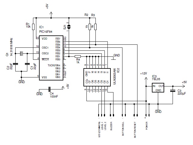Schematic diagram for the smart doorbell