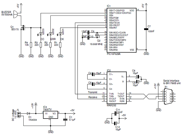 Schematic diagram for the BK Reader