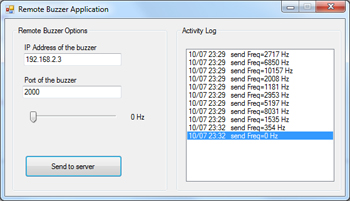 Screenshot of the UDP Client program