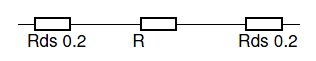 High Power DAC amplifier: equivalent schematic for the H-bridge