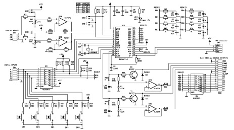 Schematic diagram of the K8055 circuit
