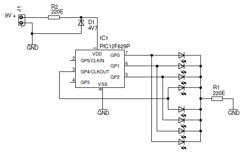 Schematic diagram of the Knight Rider lightcomputer