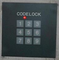 Picture of the keypad of the alarm system