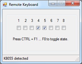 Screenshot of the Wireless Keyboard Software