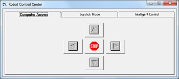 Screenshot of the software to drive the robot
