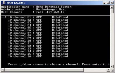 Screenshot of the K8000 Telnet Server