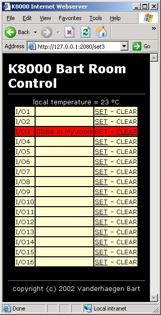 Image of a page that is server through the webserver